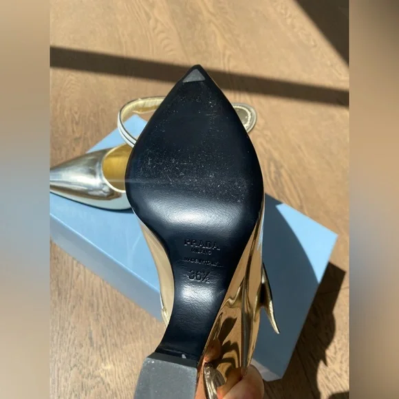 Selling my Prada metallic golden mules - Picture 2 of 9